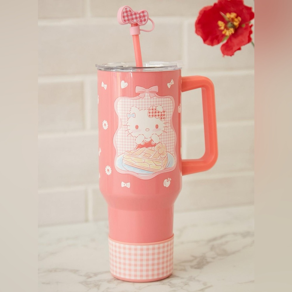 Hello Kitty Pink Party Tumbler with Straw and Handle Bin#12